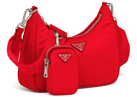 patent leather shoulder bag red prada|Prada tessuto nylon shoulder bag.